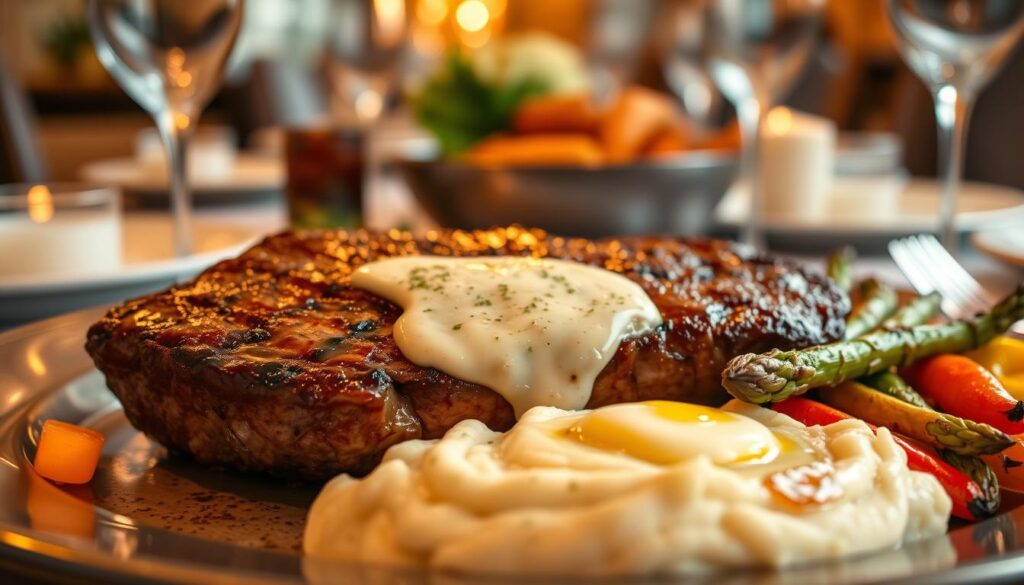 Best steak side dishes including mashed potatoes and roasted vegetables