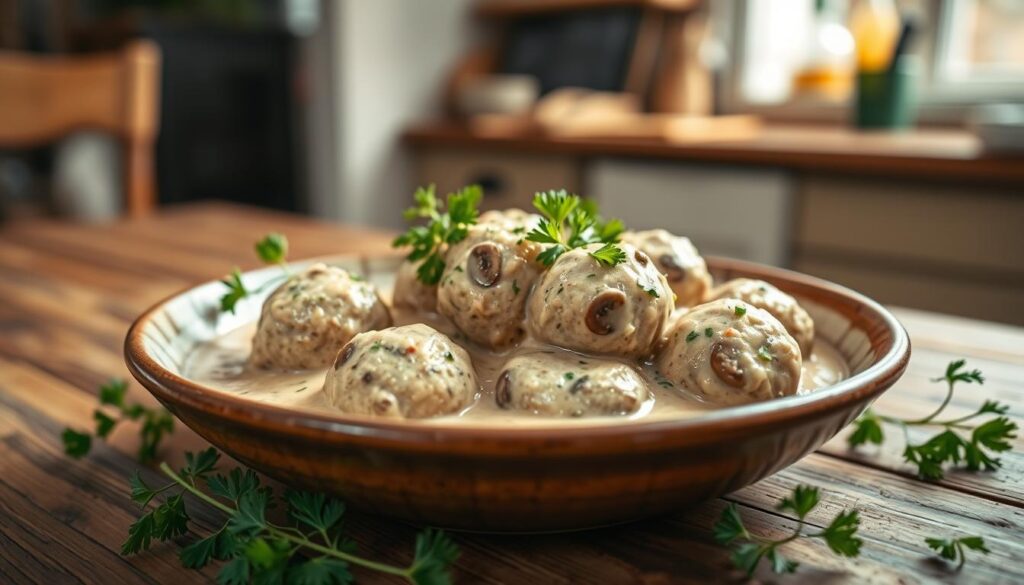 Creamy Mushroom Chicken Meatballs