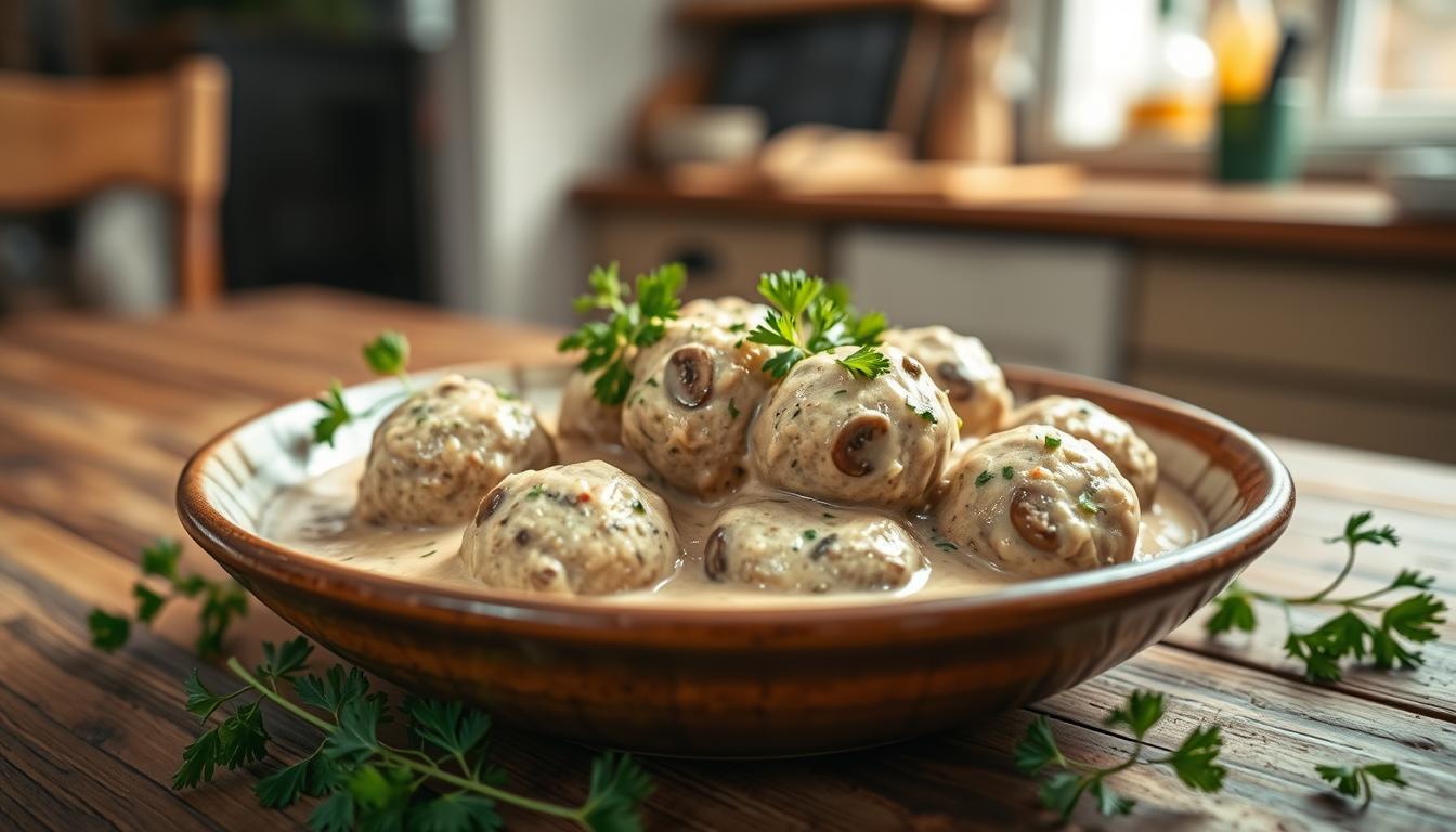 Creamy Mushroom Chicken Meatballs