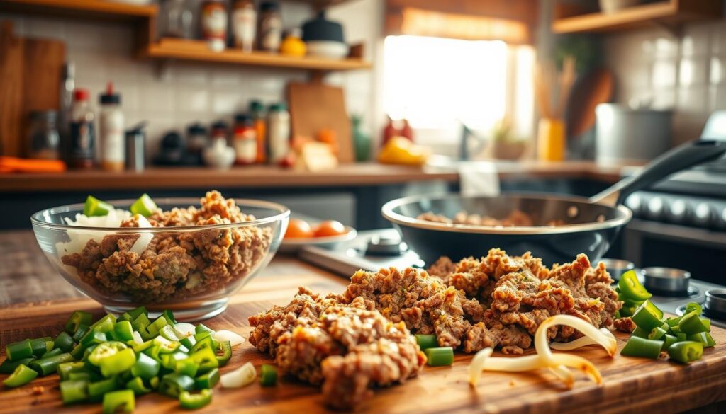 Ground Beef Philly Cheesesteaks