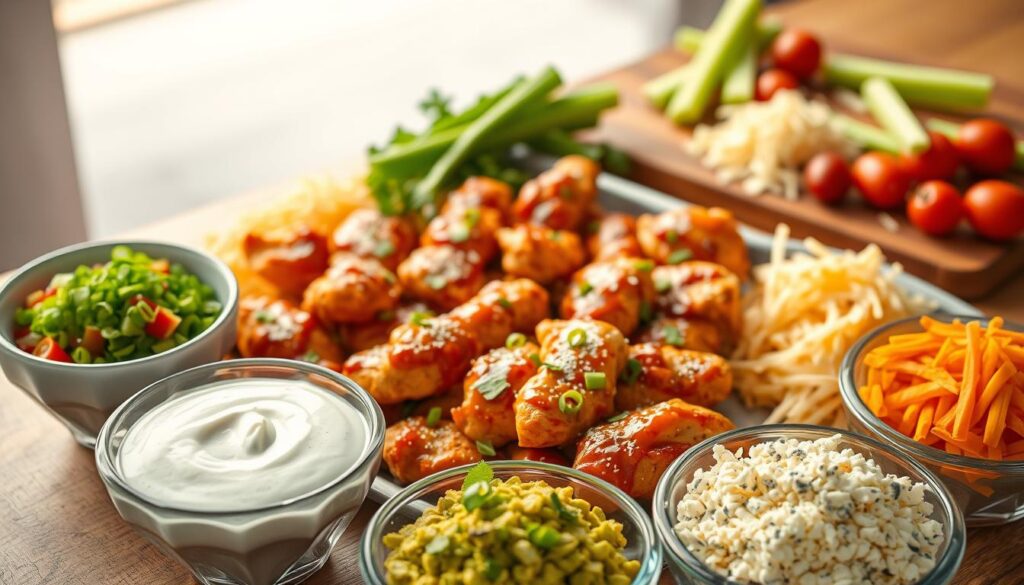 buffalo chicken recipe toppings and cheese options