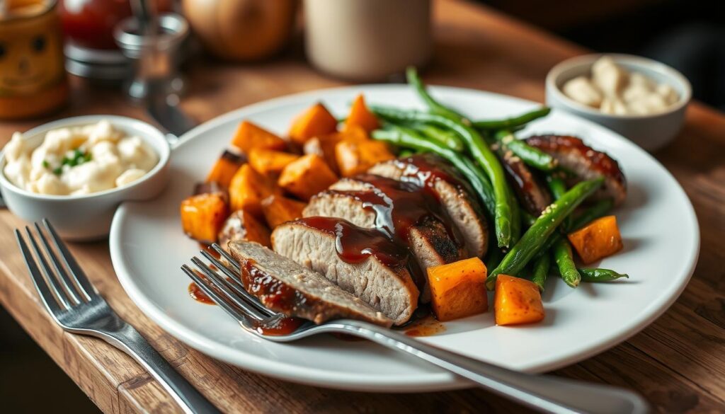 pork tenderloin side dishes served on a plate