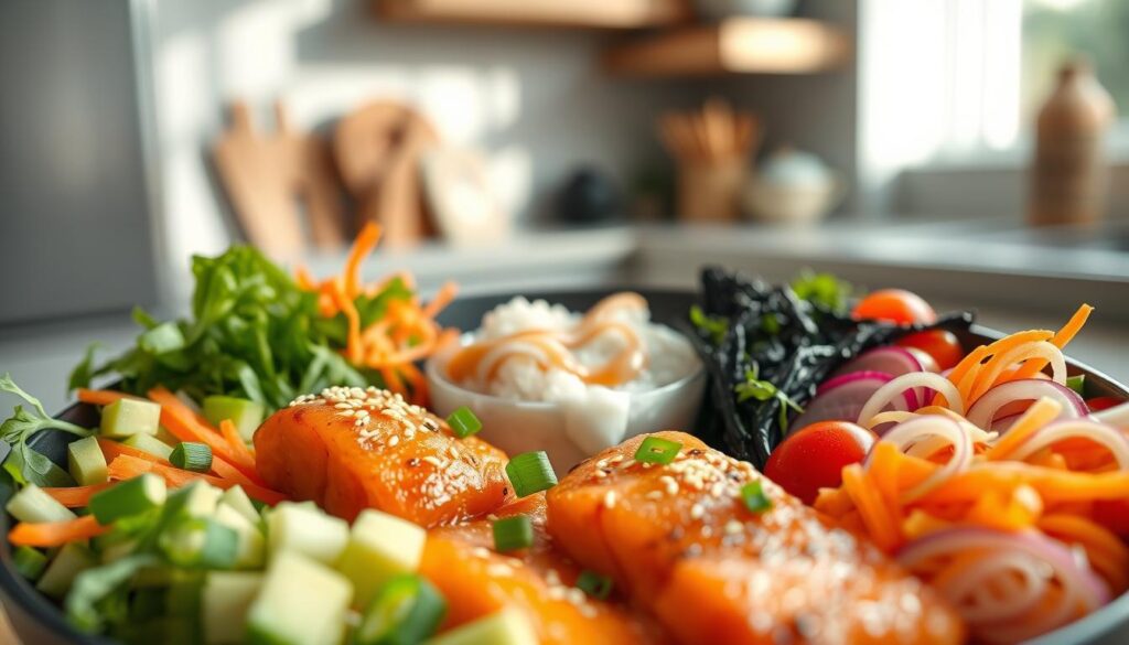 salmon bowl toppings customization options