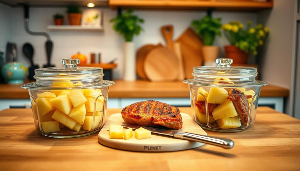 storing leftover hawaiian pork chops recipe in glass containers